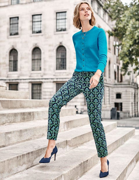 Velvet 7/8 Pants - Navy and Green, Poppyseed Bud Velvet 7/8 Pants - Navy and Green, Poppyseed Bud