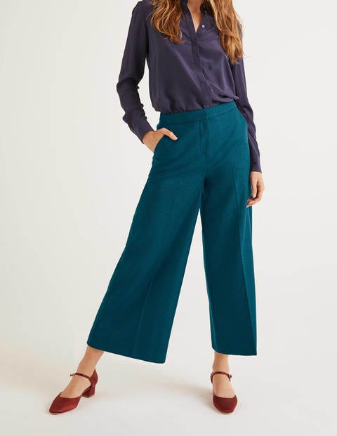 British Tweed Culottes - Teal Herringbone British Tweed Culottes - Teal Herringbone