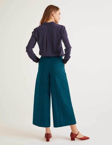 British Tweed Culottes - Teal Herringbone British Tweed Culottes - Teal Herringbone