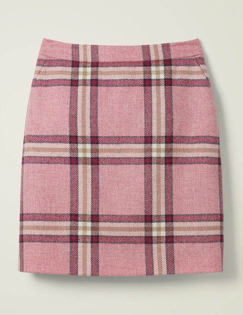 British Tweed Mini Skirt - Pink, Camel Check British Tweed Mini Skirt - Pink, Camel Check