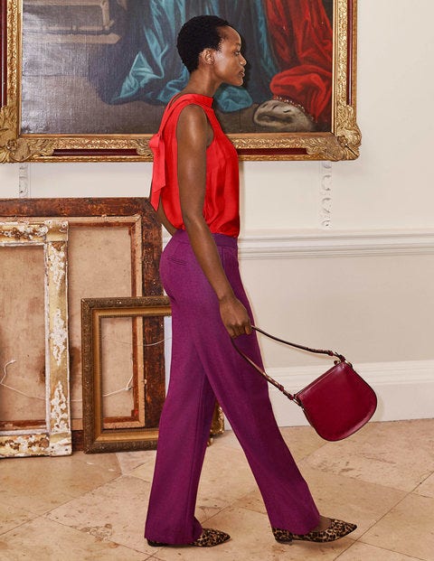 British Tweed Trousers - Fuchsia Herringbone British Tweed Trousers - Fuchsia Herringbone