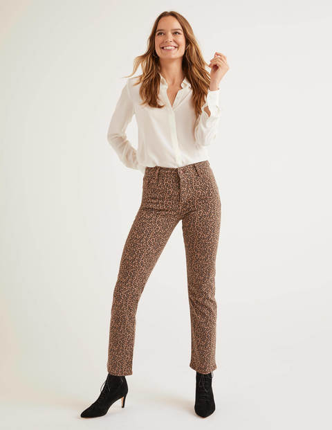 Gerade Jeans Mit Leopardenmuster - Leopardenmuster Gerade Jeans Mit Leopardenmuster - Leopardenmuster