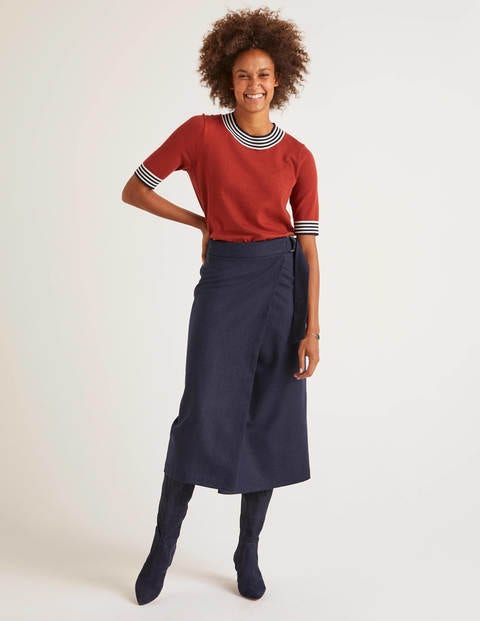 Constance Wrap Skirt - Navy Constance Wrap Skirt - Navy