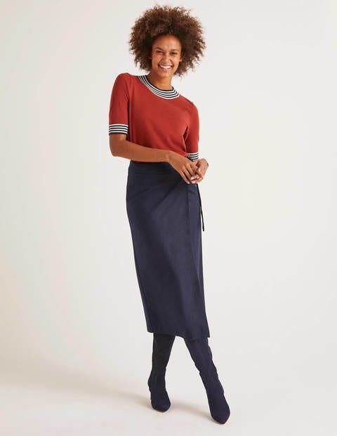 Constance Wrap Skirt - Navy Constance Wrap Skirt - Navy