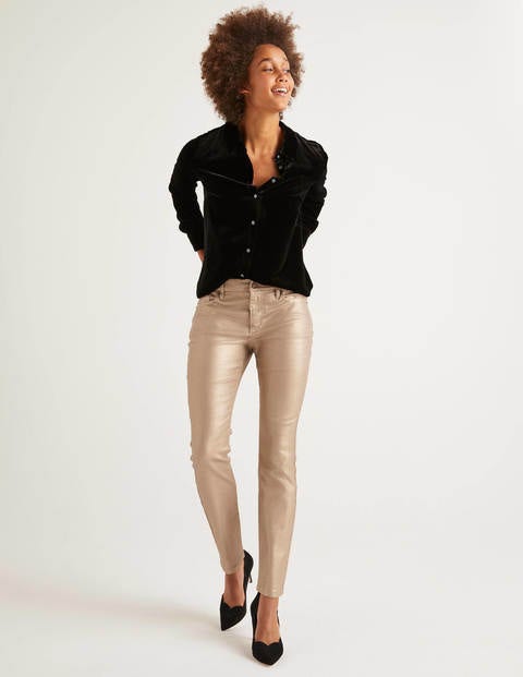 Metallic Skinny Jeans - Gold Metallic Metallic Skinny Jeans - Gold Metallic