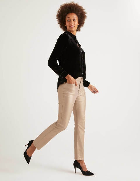 Metallic Skinny Jeans - Gold Metallic Metallic Skinny Jeans - Gold Metallic