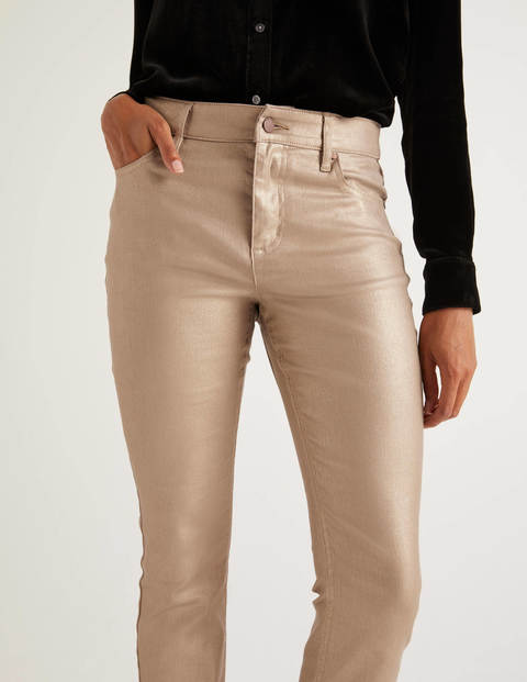 Metallic Skinny Jeans - Gold Metallic 