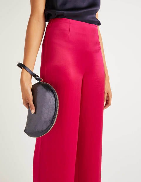 Amney Satin Wide Leg Pants - English Berry Amney Satin Wide Leg Pants - English Berry