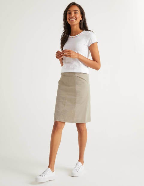 Daisy Chino Skirt - Soft Stone Daisy Chino Skirt - Soft Stone