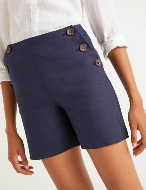 Falmouth Linen Shorts - Navy Falmouth Linen Shorts - Navy