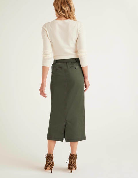Rock Mit Abnähern Und Knopfleiste - Klassisches Khaki Rock Mit Abnähern Und Knopfleiste - Klassisches Khaki