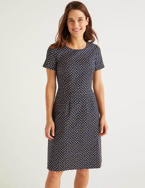Robe Sierra texturée - Bleu marine foncé, pois doubles Robe Sierra texturée - Bleu marine foncé, pois doubles