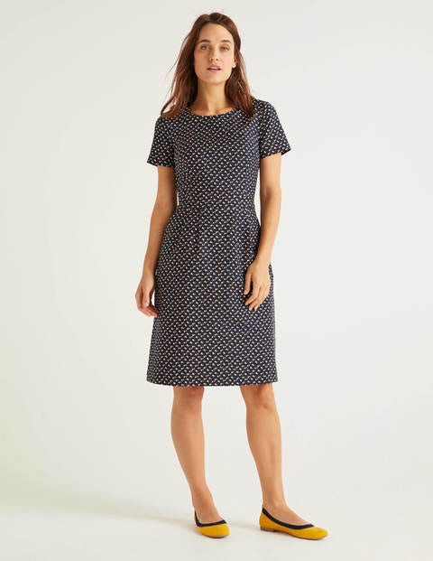 Robe Sierra texturée - Bleu marine foncé, pois doubles Robe Sierra texturée - Bleu marine foncé, pois doubles