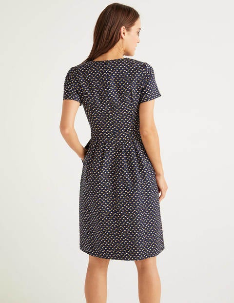Robe Sierra texturée - Bleu marine foncé, pois doubles Robe Sierra texturée - Bleu marine foncé, pois doubles