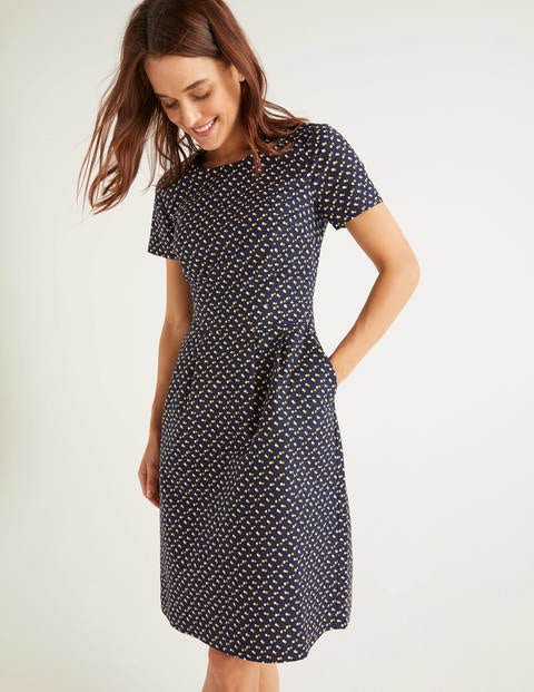 Robe Sierra texturée - Bleu marine foncé, pois doubles Robe Sierra texturée - Bleu marine foncé, pois doubles