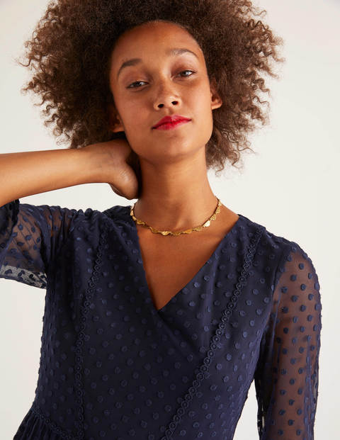 Rosanna Embroidered Dress - French Navy Rosanna Embroidered Dress - French Navy