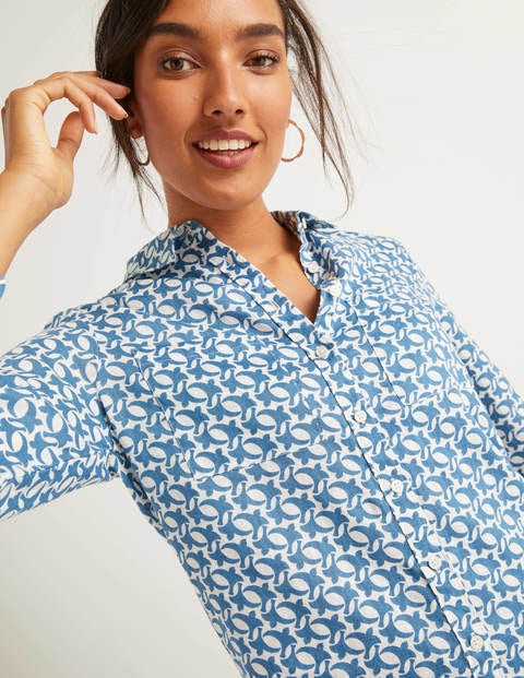 Linen Shirt - Aegean Blue, Skybird Linen Shirt - Aegean Blue, Skybird