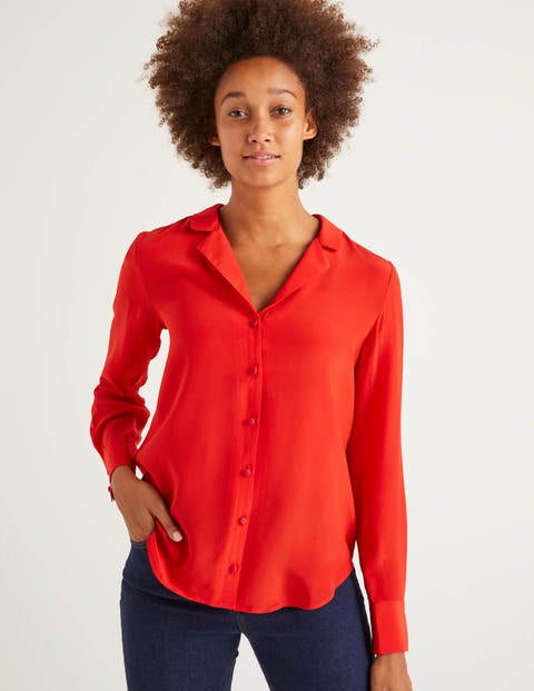 Tabitha Silk Shirt - Post Box Red Tabitha Silk Shirt - Post Box Red