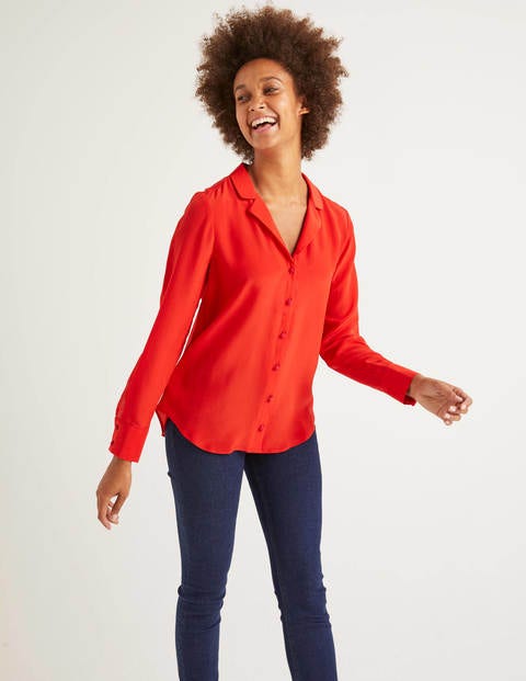Tabitha Silk Shirt - Post Box Red Tabitha Silk Shirt - Post Box Red