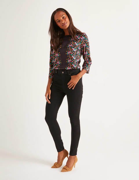 Larissa Top - Black, Floral Wave Larissa Top - Black, Floral Wave