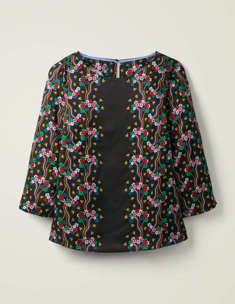Larissa Top - Black, Floral Wave Larissa Top - Black, Floral Wave