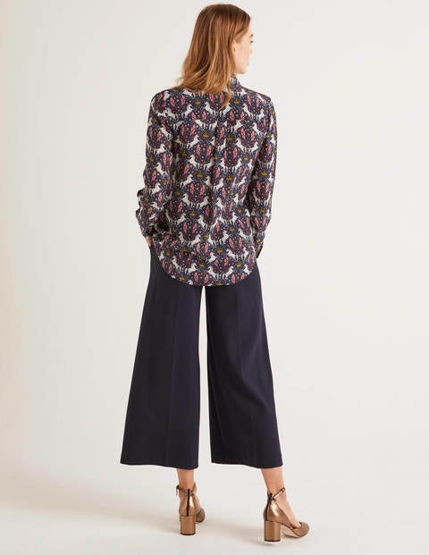 The Silk Shirt - French Navy, Crown and Country The Silk Shirt - French Navy, Crown and Country