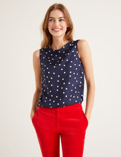Adriana Top - Navy Scattered Dot Adriana Top - Navy Scattered Dot