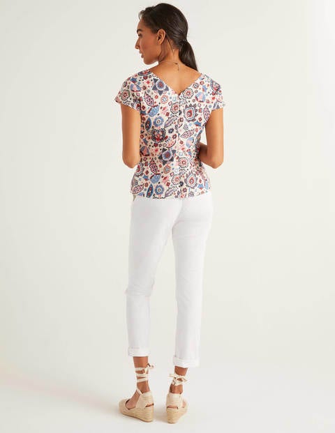 Alexandra Linen Top - Ivory Festival Paisley Alexandra Linen Top - Ivory Festival Paisley