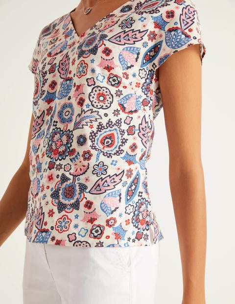 Alexandra Linen Top - Ivory Festival Paisley Alexandra Linen Top - Ivory Festival Paisley
