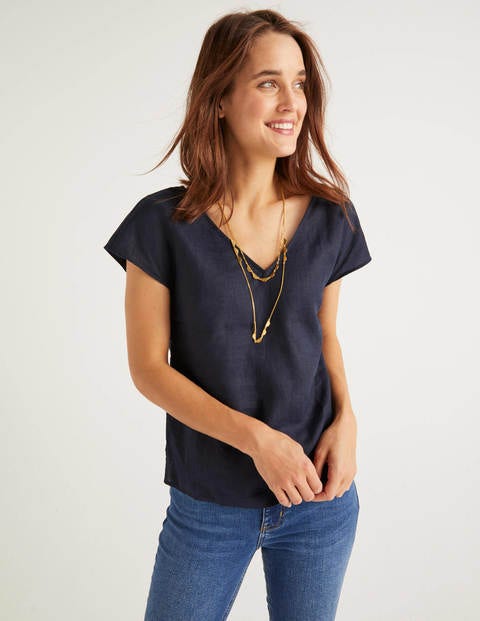 Alexandra Linen Top - Navy Alexandra Linen Top - Navy