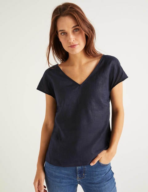 Alexandra Linen Top - Navy Alexandra Linen Top - Navy