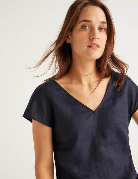 Alexandra Linen Top - Navy Alexandra Linen Top - Navy
