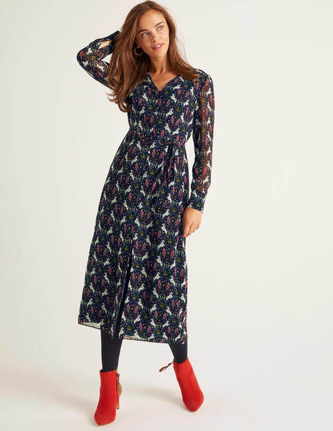 Hazel Midi Dress - Navy, Crown and Country Hazel Midi Dress - Navy, Crown and Country