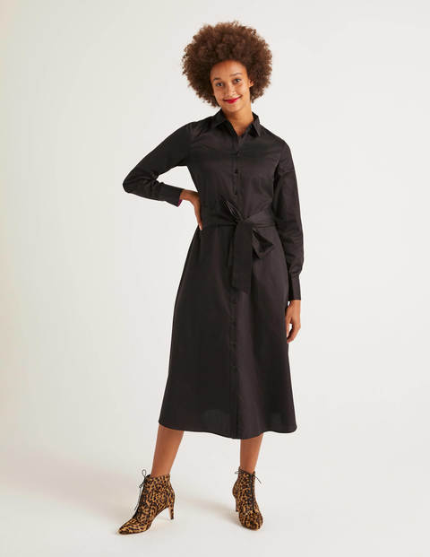 Isodora Midi Hemdblusenkleid Schwarz Boden De