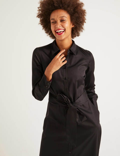 Isodora Midi Shirt Dress - Black Isodora Midi Shirt Dress - Black