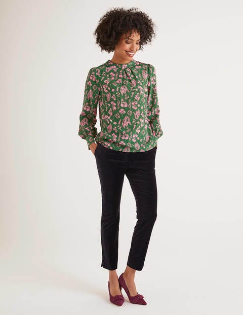 Gabriella Silk Blouse - Broad Bean, Botany Study Gabriella Silk Blouse - Broad Bean, Botany Study