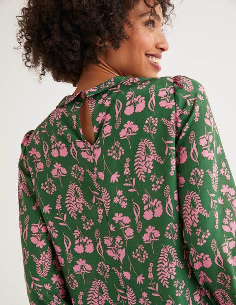 Gabriella Silk Blouse - Broad Bean, Botany Study Gabriella Silk Blouse - Broad Bean, Botany Study