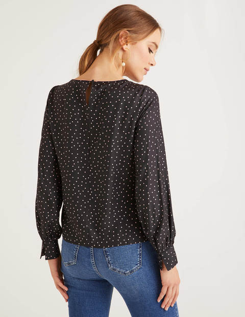 Zada Bluse - Schwarz, Polka-Tupfen Zada Bluse - Schwarz, Polka-Tupfen