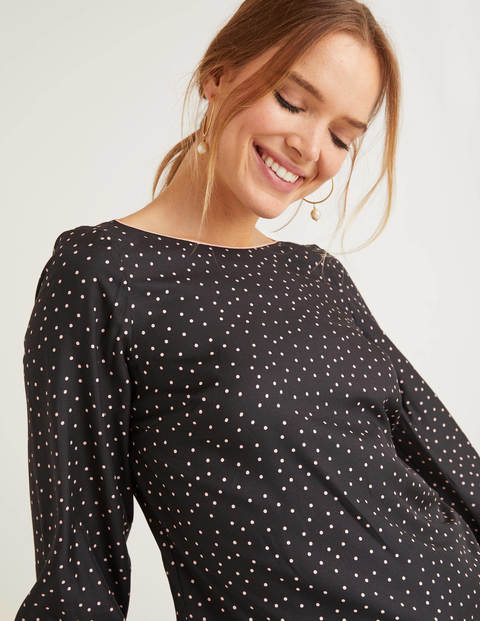 Zada Bluse - Schwarz, Polka-Tupfen Zada Bluse - Schwarz, Polka-Tupfen