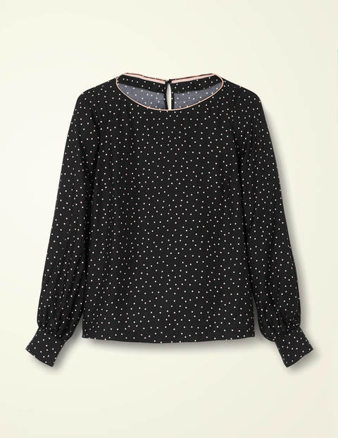 Zada Bluse - Schwarz, Polka-Tupfen Zada Bluse - Schwarz, Polka-Tupfen