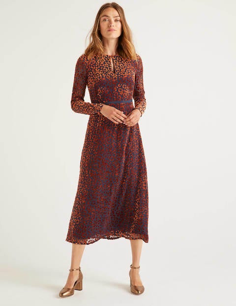 Marie Devore Dress - Copper Red, Chic Leopard Marie Devore Dress - Copper Red, Chic Leopard
