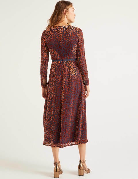 Marie Devore Dress - Copper Red, Chic Leopard Marie Devore Dress - Copper Red, Chic Leopard