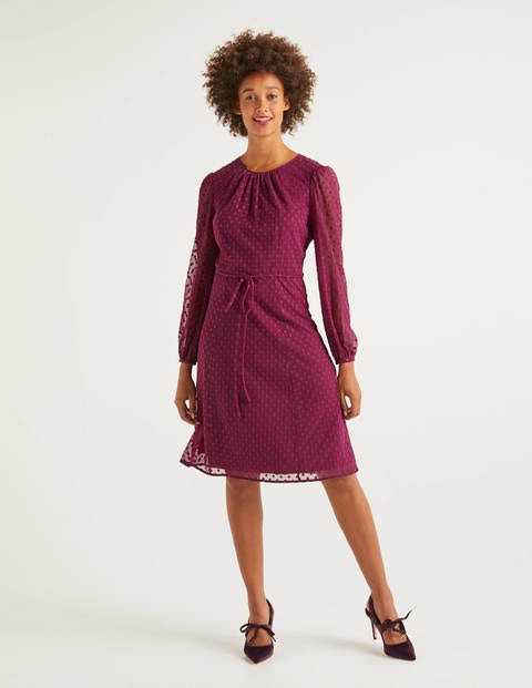Jenna Embroidered Dress - Beetroot Jenna Embroidered Dress - Beetroot