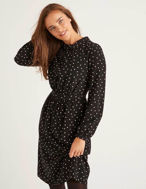 Lucinda Dress - Black and Camel, Polka Spot Lucinda Dress - Black and Camel, Polka Spot
