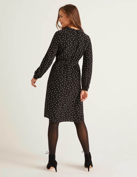 Lucinda Dress - Black and Camel, Polka Spot Lucinda Dress - Black and Camel, Polka Spot