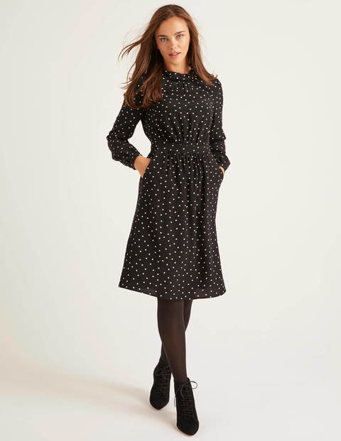 Lucinda Dress - Black and Camel, Polka Spot Lucinda Dress - Black and Camel, Polka Spot