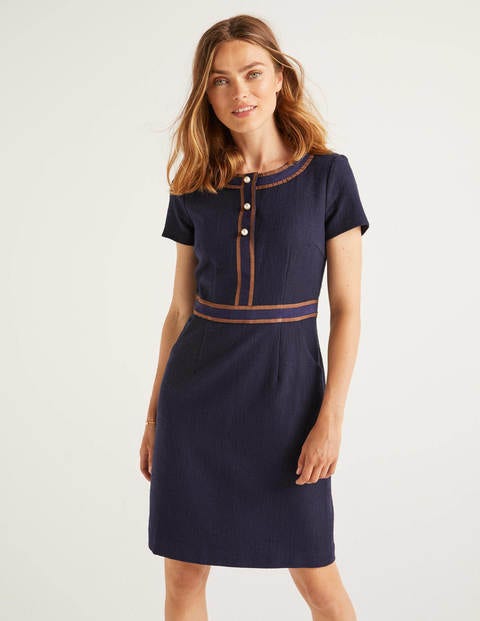 Anna Textured Dress - Navy Anna Textured Dress - Navy