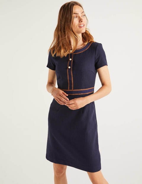 Anna Textured Dress - Navy Anna Textured Dress - Navy