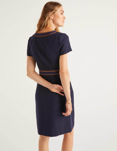 Anna Textured Dress - Navy Anna Textured Dress - Navy
