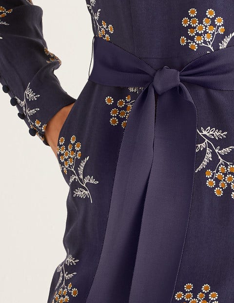 Robe Romaine - Bleu roi, motif reine-des-prés Robe Romaine - Bleu roi, motif reine-des-prés